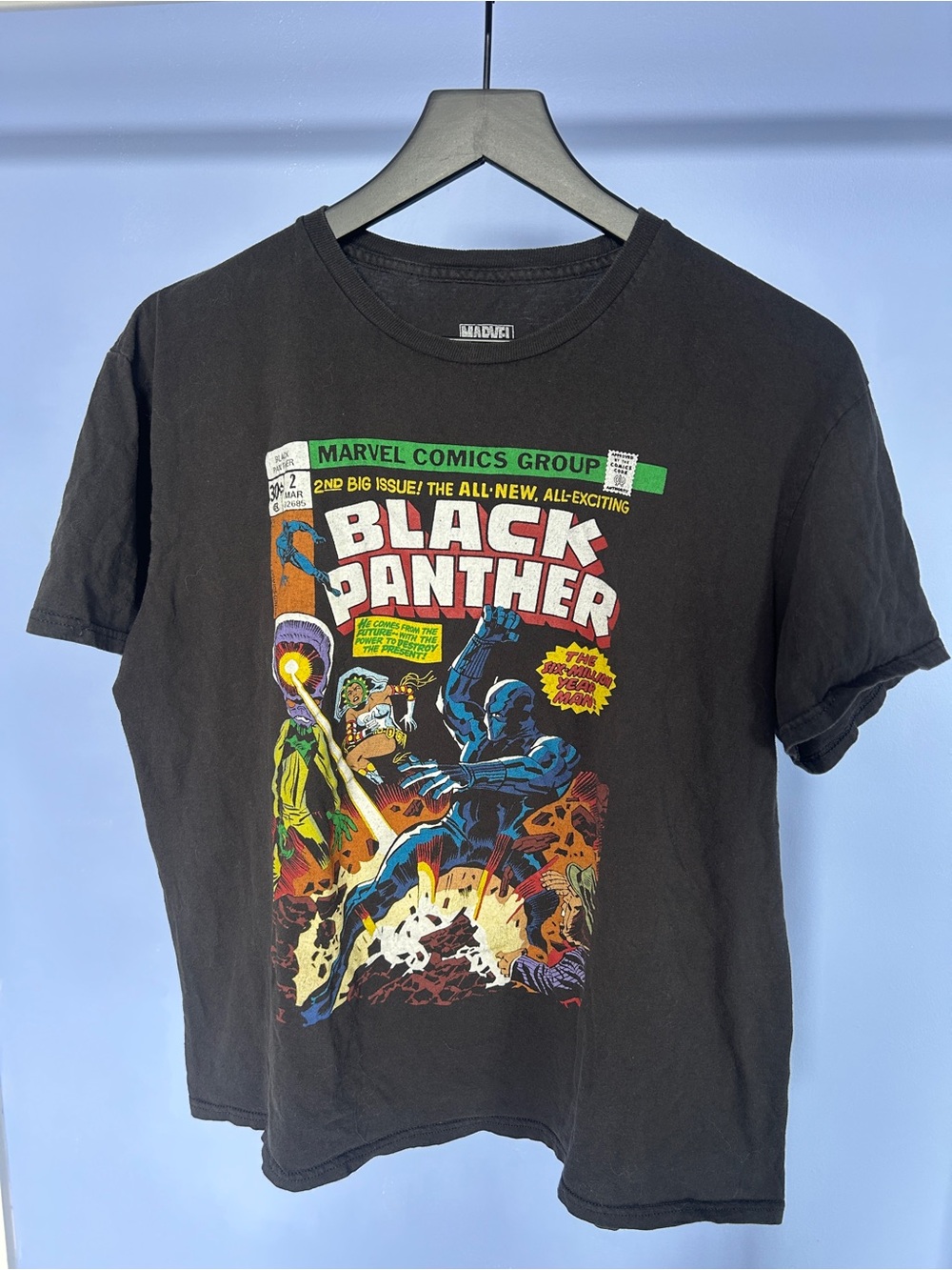 Marvel Black Panther Comic Graphic  Crew Neck Tee 100% Cotton